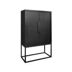 NICE skap med to dører 160x90x45 sort eike finer