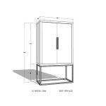 NICE skap med to dører 160x90x45 sort eike finer - Bilde 2