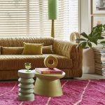 Earthenware side table XL green