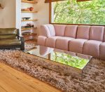 Mirror block coffee table clear