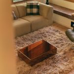 Mirror block coffee table smokey brown